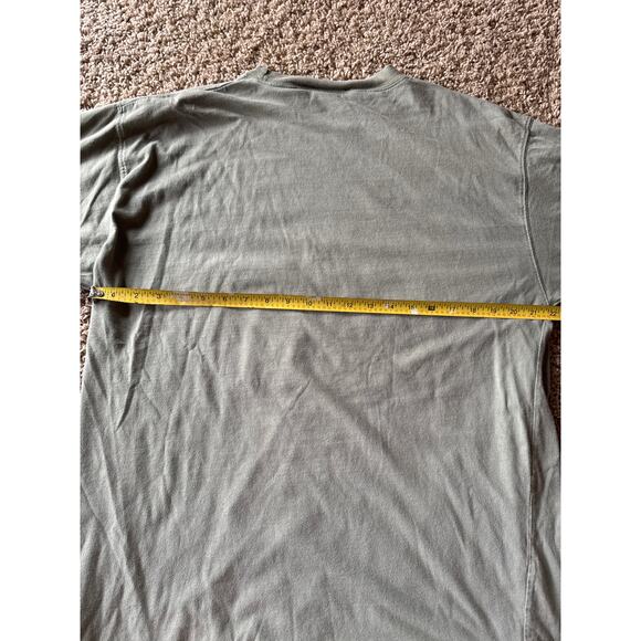 Vintage Blank 90’s American Eagle Outfitters Olive Green L Pocket Tee - Picture 5 of 6